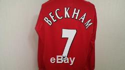 (m) Manchester Shirt Jersey Beckham England Real Madrid Milan La Galaxy