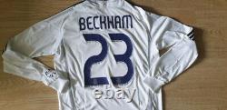 (m) Real Madrid Shirt Jersey Beckham Manchester Home Long Sleeve Ls