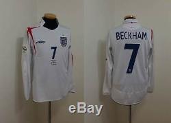 (s) England Shirt Jersey Long Beckham Manchester Milan Real Madrid V. Ecuador