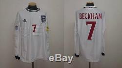 (xl) England Shirt Jersey Long L/s Beckham Manchester Milan Real Madrid