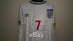 (xl) England Shirt Jersey Long L/s Beckham Manchester Milan Real Madrid